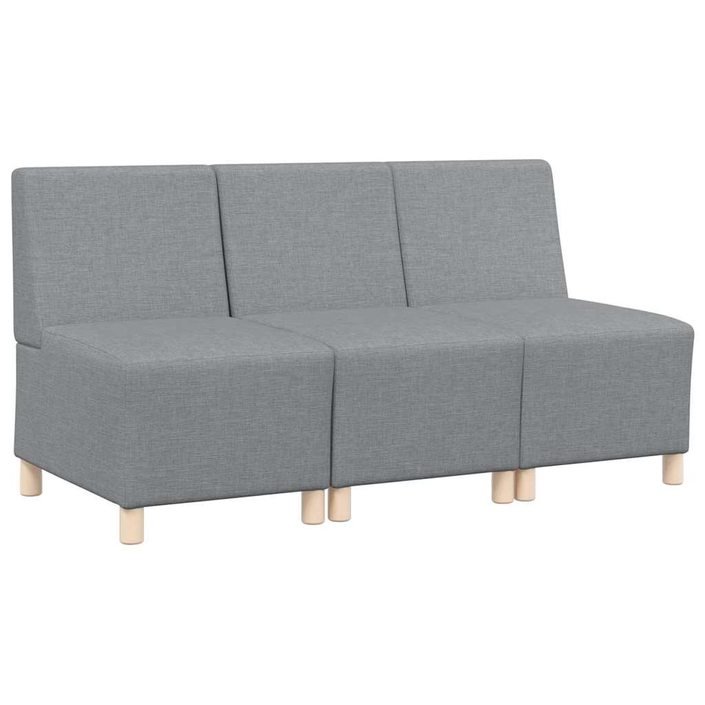Modulsofa utan armstöd 3 pcs Ljusgrå 55 x 74 x 82 cm tyg