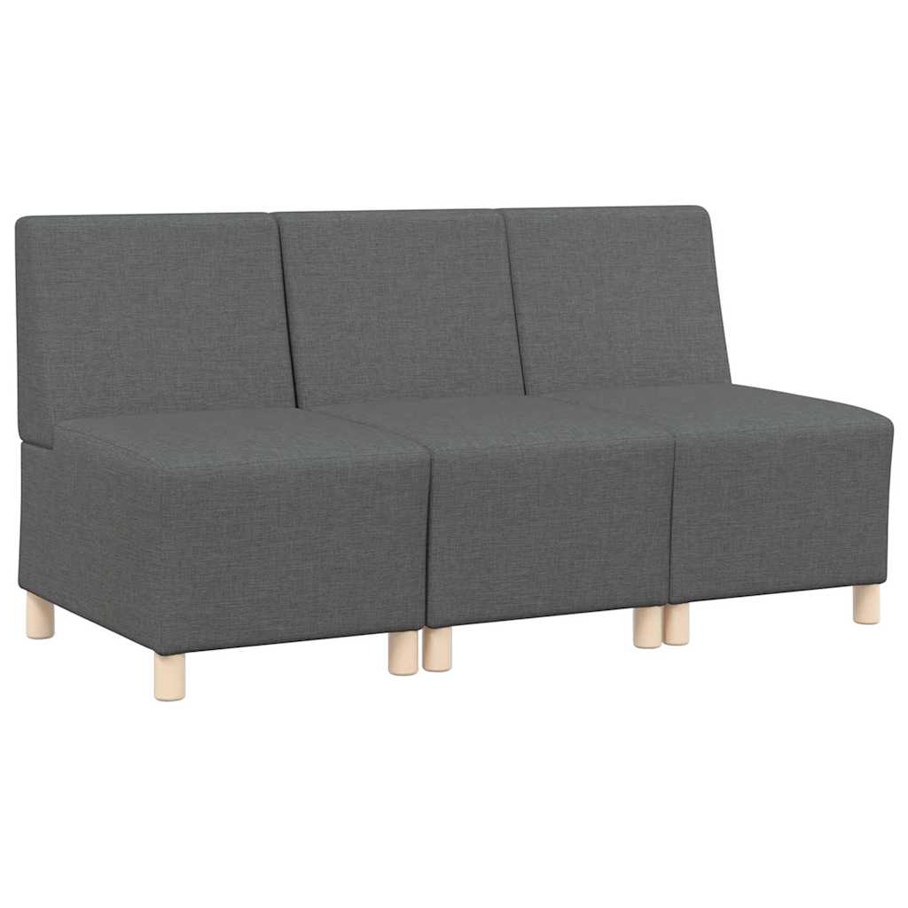 Modulsofa utan armstöd 3 pcs Mörkgrå 55 x 74 x 82 cm tyg