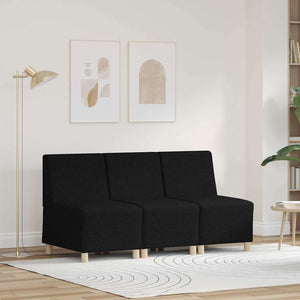 Modulsofa utan armstöd 3 pcs Svart 55 x 74 x 82 cm tyg