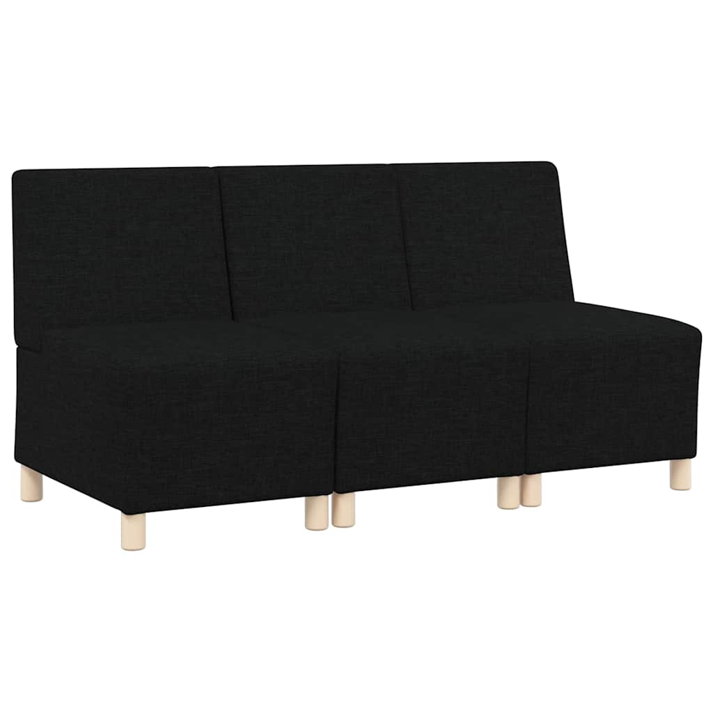 Modulsofa utan armstöd 3 pcs Svart 55 x 74 x 82 cm tyg