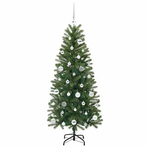 Konstgjord julgran med 150 LED-lampor Grön 150 cm PE och PVC