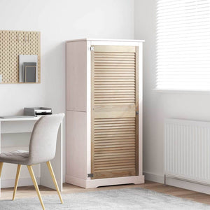 Skåpdörr med dörr Naturfärg 140.5 x 2 x 59.5 cm Massiv furu