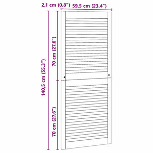 Skåpdörr med dörr Naturfärg 140.5 x 2 x 59.5 cm Massiv furu