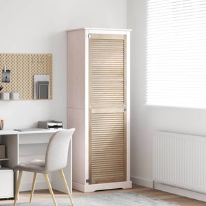 Skåpdörr med dörr Naturfärg 140.5 x 2 x 59.5 cm Massiv furu