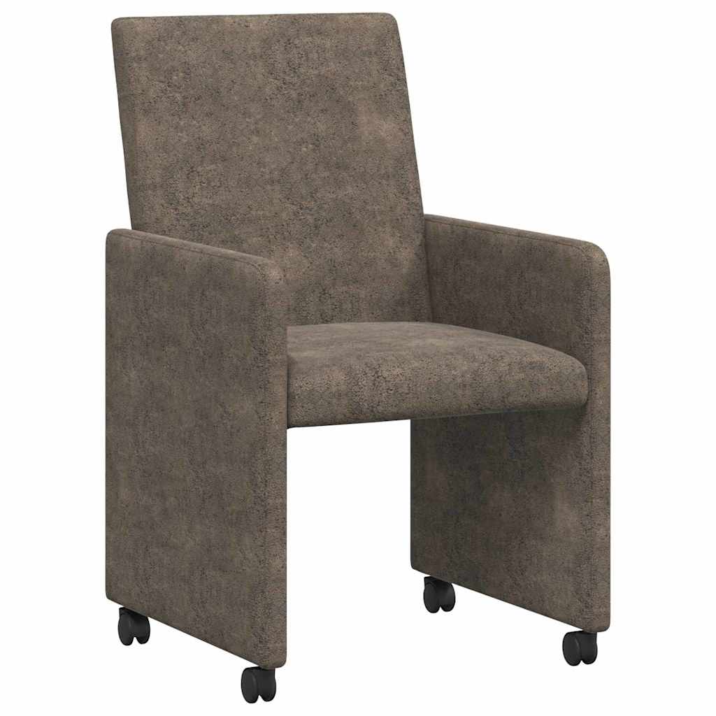 Matstolar med hjul med hjul 2 pcs Mörkgrå 57 x 66 x 94 cm