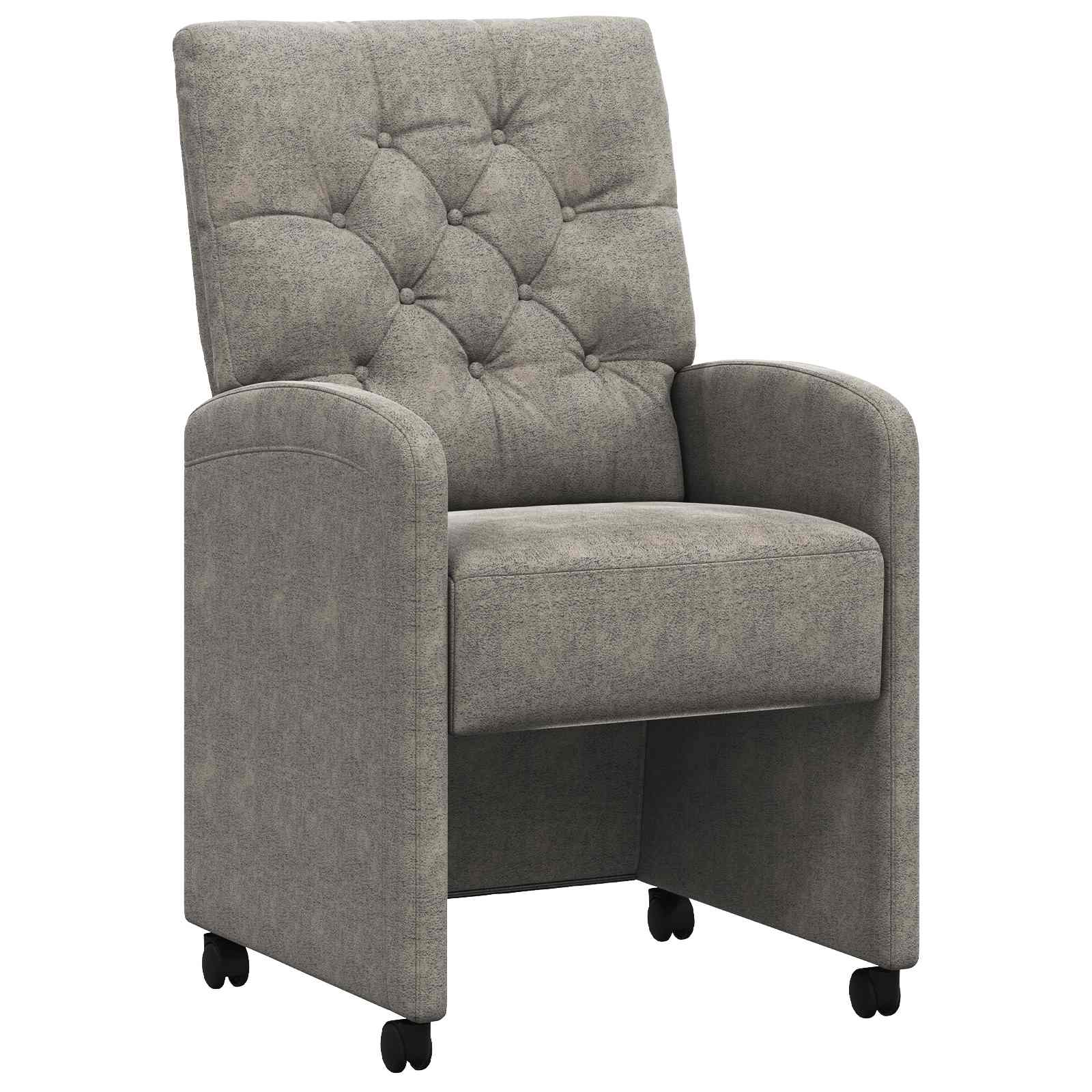 Matstolar med hjul med hjul 2 pcs Ljusgrå 58 x 67 x 97 cm