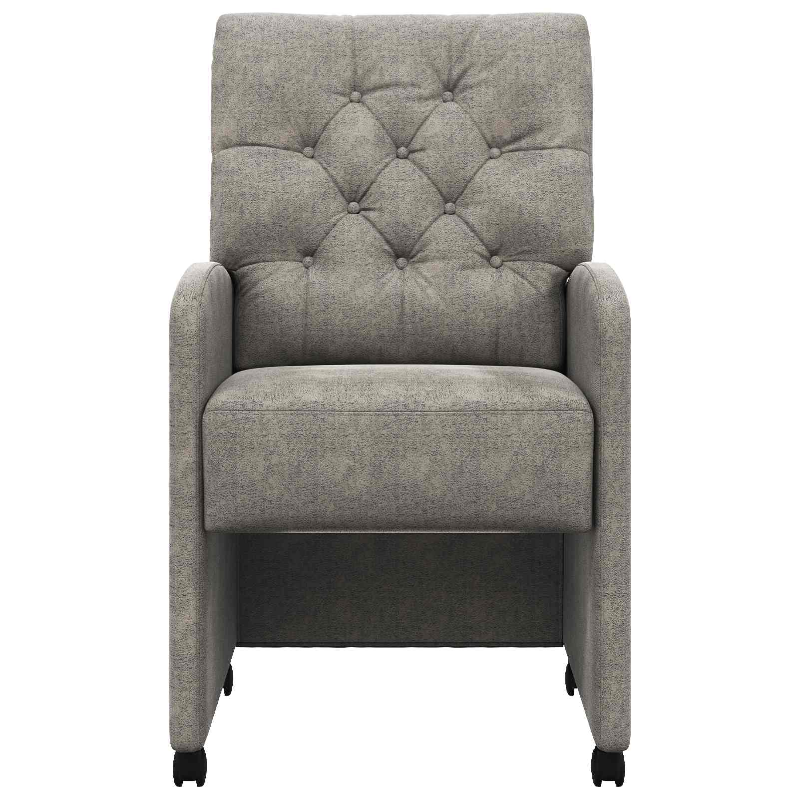 Matstolar med hjul med hjul 2 pcs Ljusgrå 58 x 67 x 97 cm