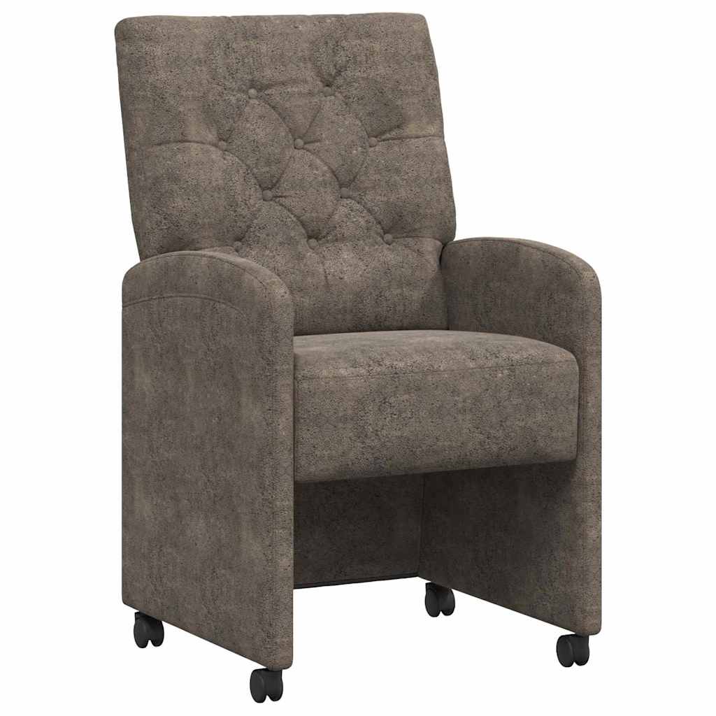 Matstolar med hjul med hjul 2 pcs Mörkgrå 58 x 67 x 97 cm