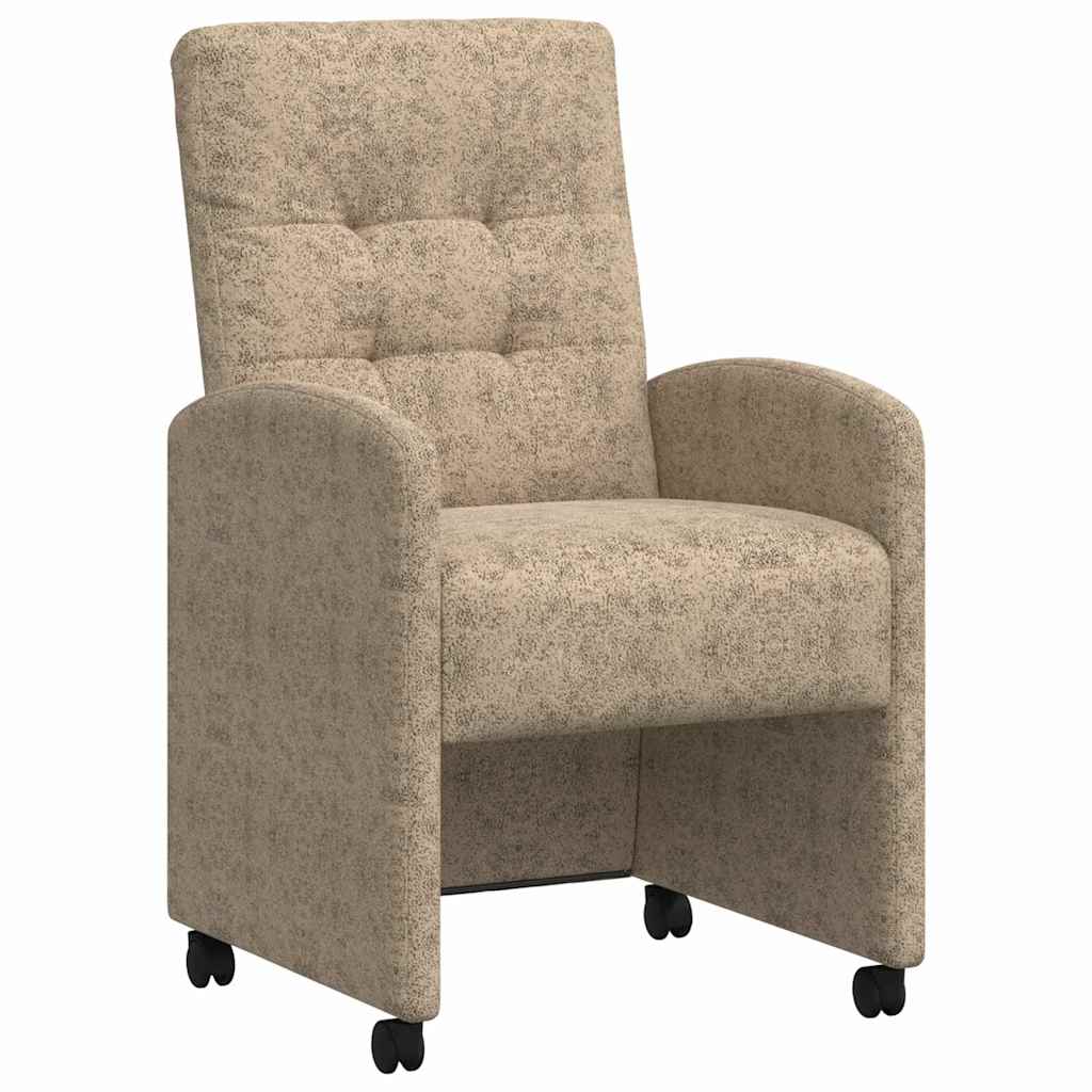Matstolar med hjul med hjul 2 pcs Ljusgrå 58 x 67 x 97 cm