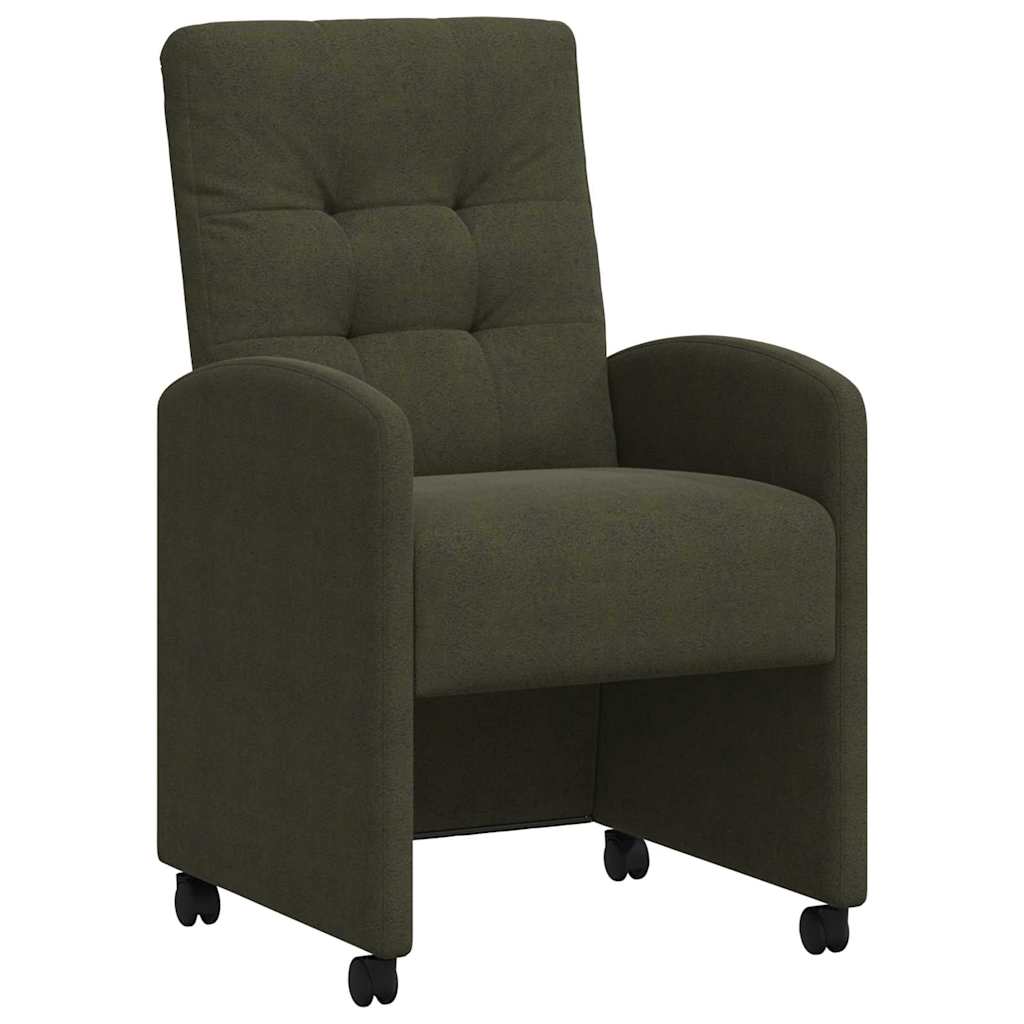 Matstolar med hjul med hjul 2 pcs Armégrön 58 x 67 x 97 cm