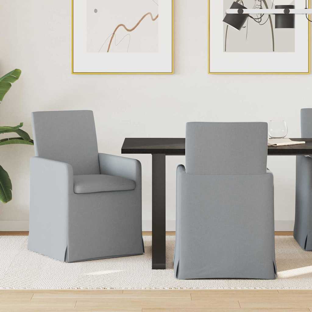 Matstolar 2 pcs Ljusgrå 57 x 67 x 95 cm tyg