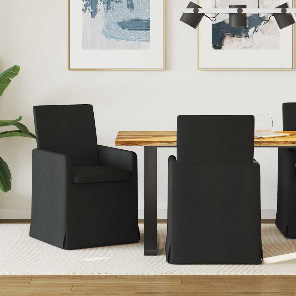 Matstolar 2 pcs Svart 57 x 67 x 95 cm tyg