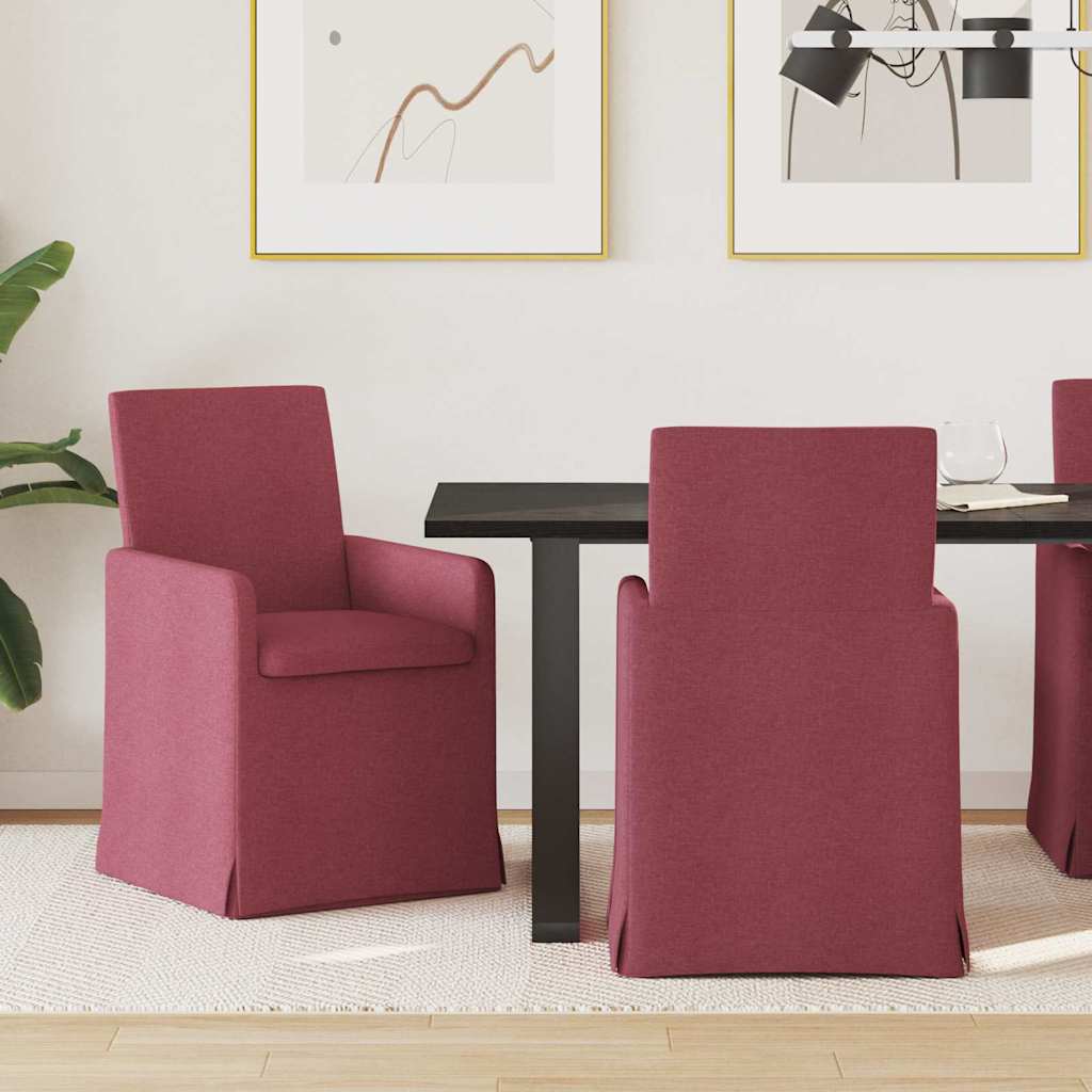 Matstolar 2 pcs Vinröd 57 x 67 x 95 cm tyg