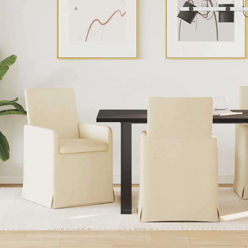 Matstolar 2 pcs Kräm 57 x 67 x 95 cm tyg