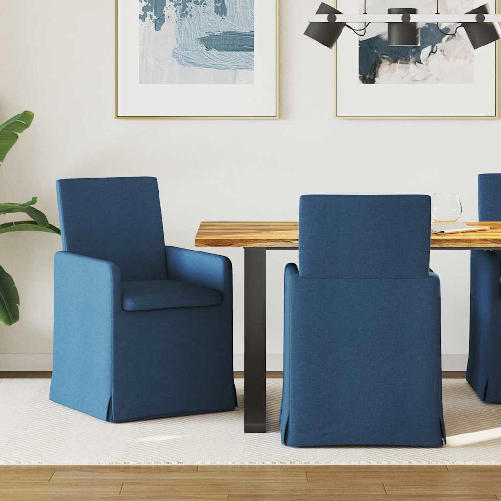 Matstolar 2 pcs Blå 57 x 67 x 95 cm tyg