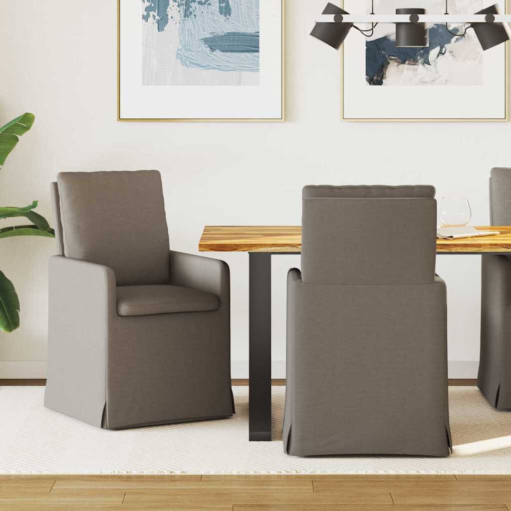 Matstolar 2 pcs Ljusgrå 57 x 67 x 98 cm Linne
