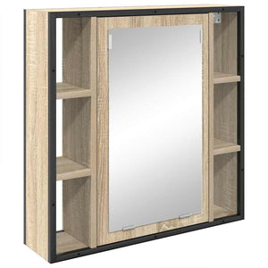 Badrumsmöbelset med hylla 3 pcs Sonoma-ek Konstruerat trä