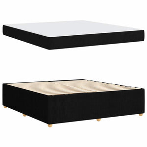 Sängram med madrass Svart 180 x 200 cm tyg