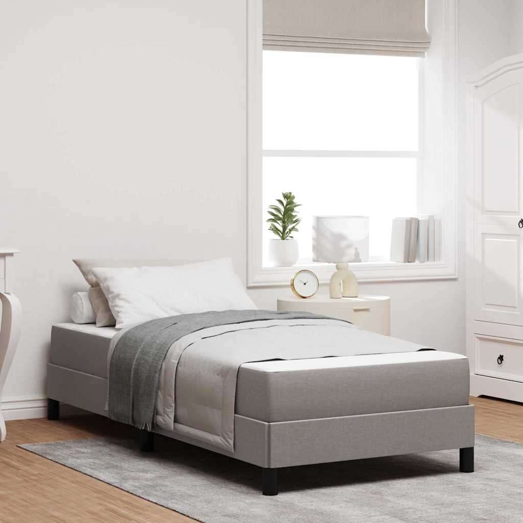 Bäddfjäder med madrass Taupe 90 x 200 cm tyg