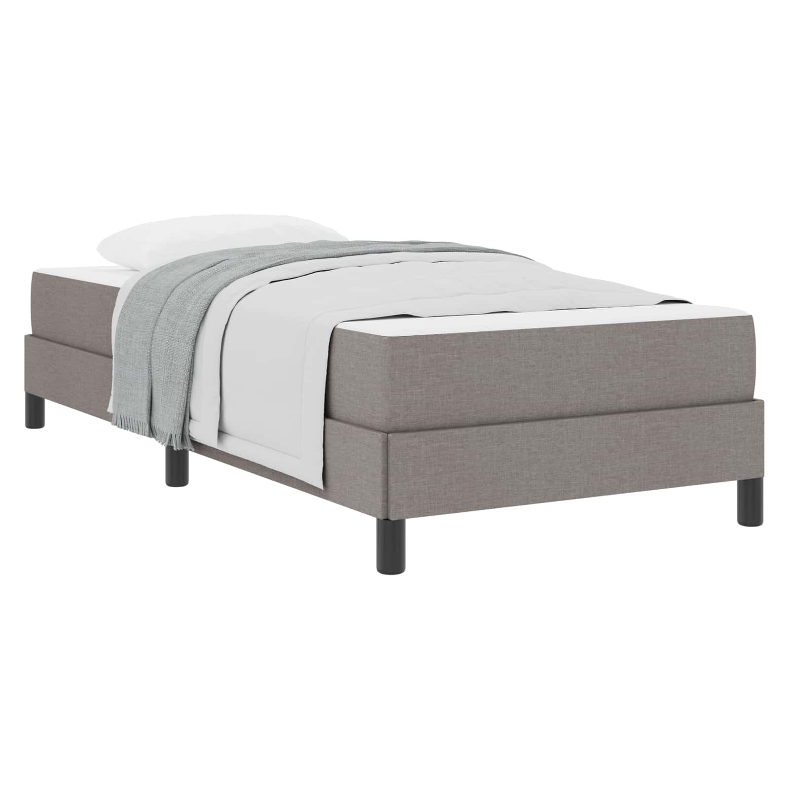 Bäddfjäder med madrass Taupe 90 x 200 cm tyg