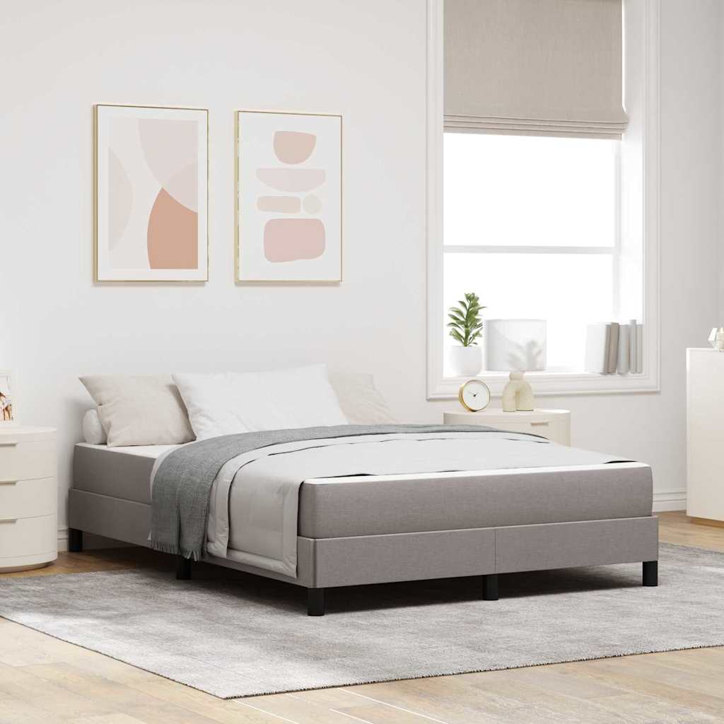 Bäddfjäder med madrass Taupe 140 x 190 cm tyg