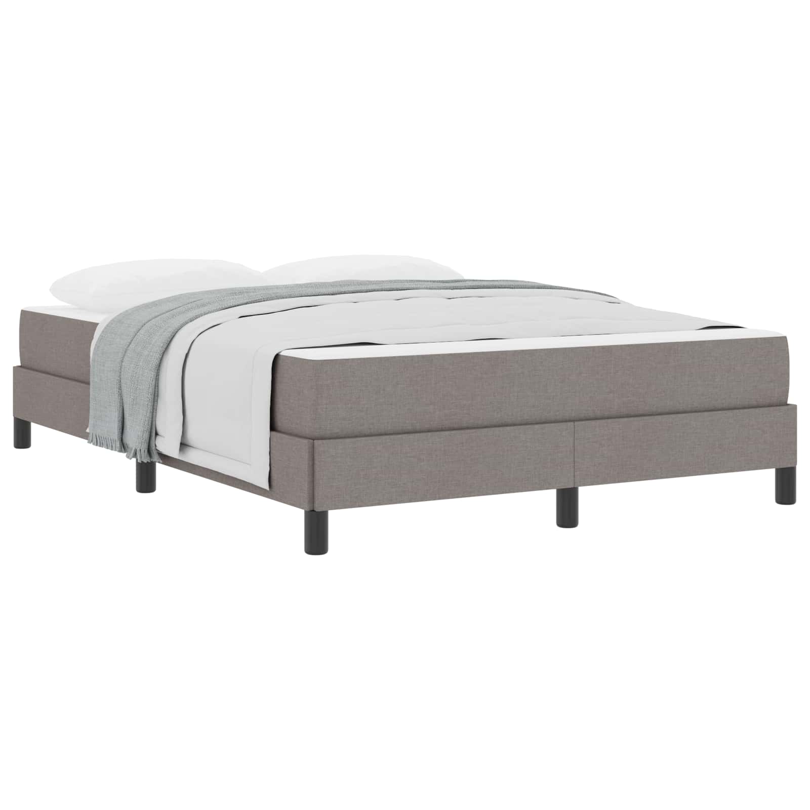 Bäddfjäder med madrass Taupe 160 x 200 cm tyg