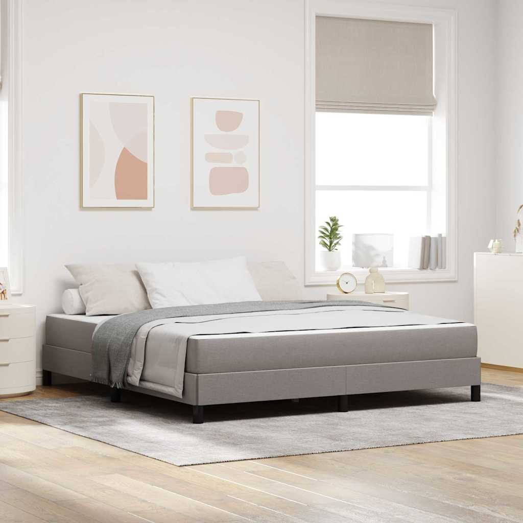 Bäddfjäder med madrass Taupe 180 x 200 cm tyg