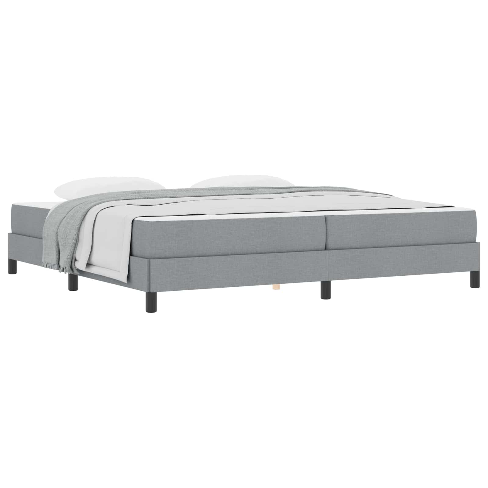 Bäddfjäder med madrass Ljusgrå 200 x 200 cm tyg