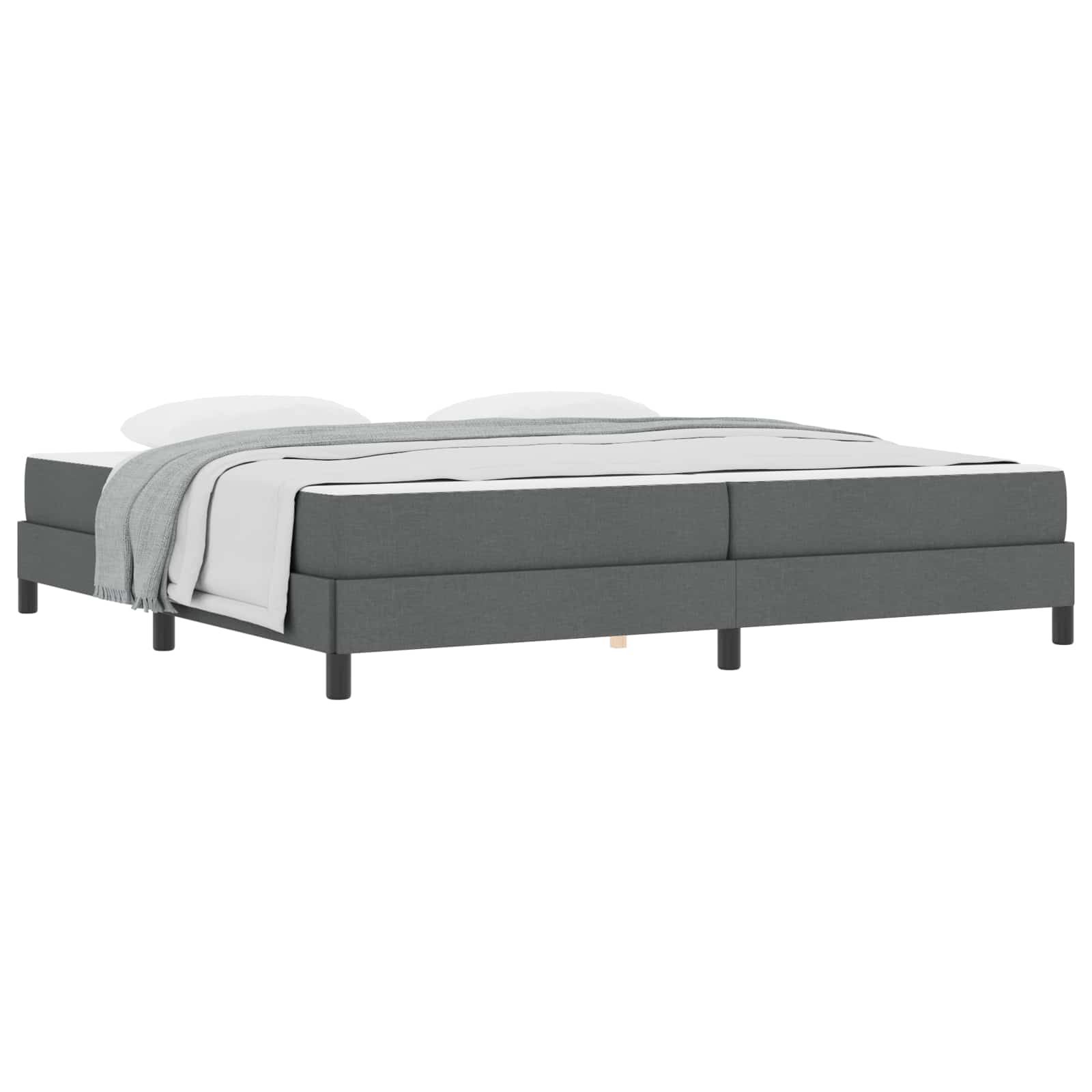 Bäddfjäder med madrass Mörkgrå 200 x 200 cm tyg