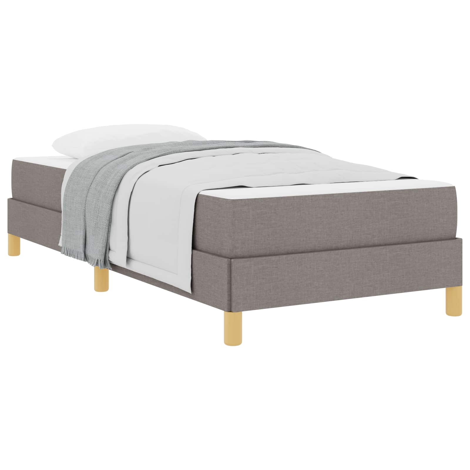 Bäddfjäder med madrass Taupe 90 x 190 cm tyg