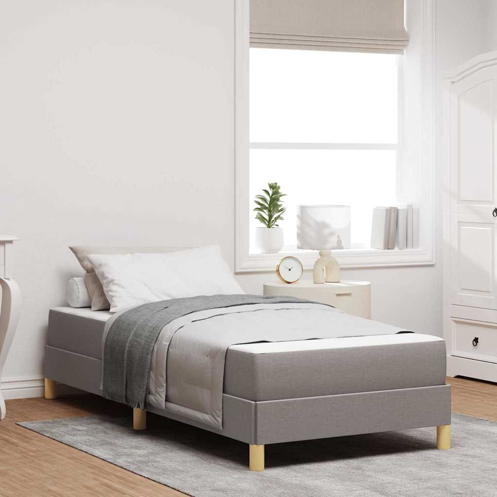 Bäddfjäder med madrass Taupe 100 x 200 cm tyg