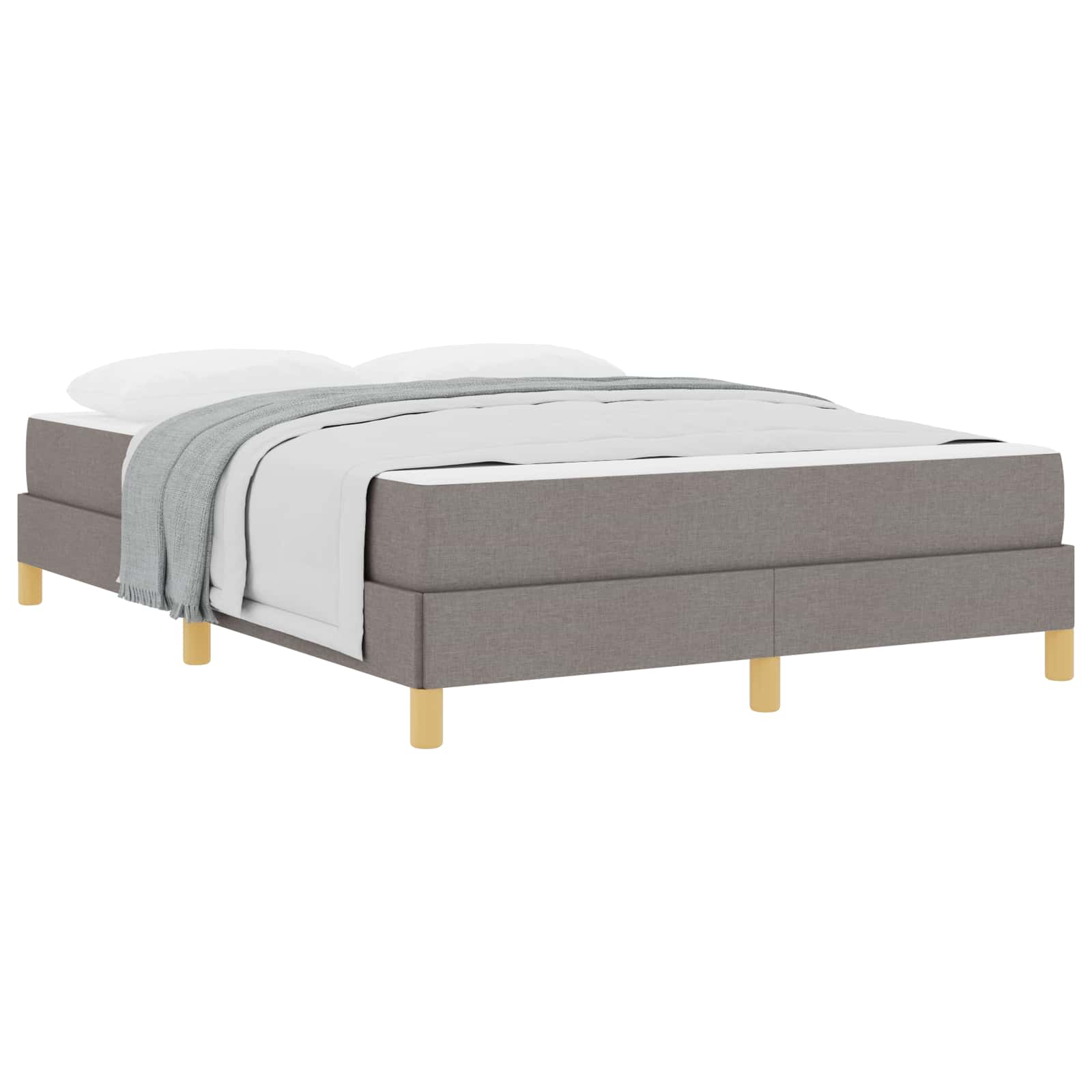 Bäddfjäder med madrass Taupe 140 x 190 cm tyg