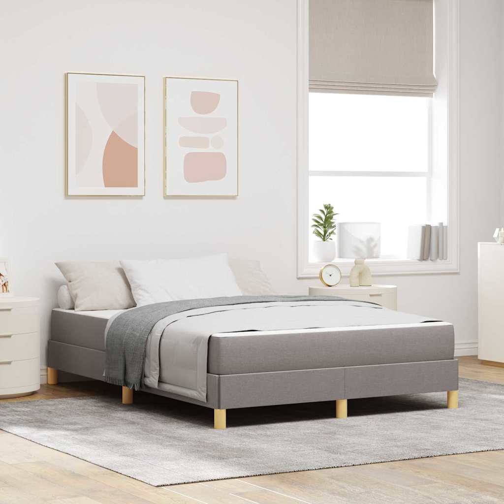 Bäddfjäder med madrass Taupe 160 x 200 cm tyg