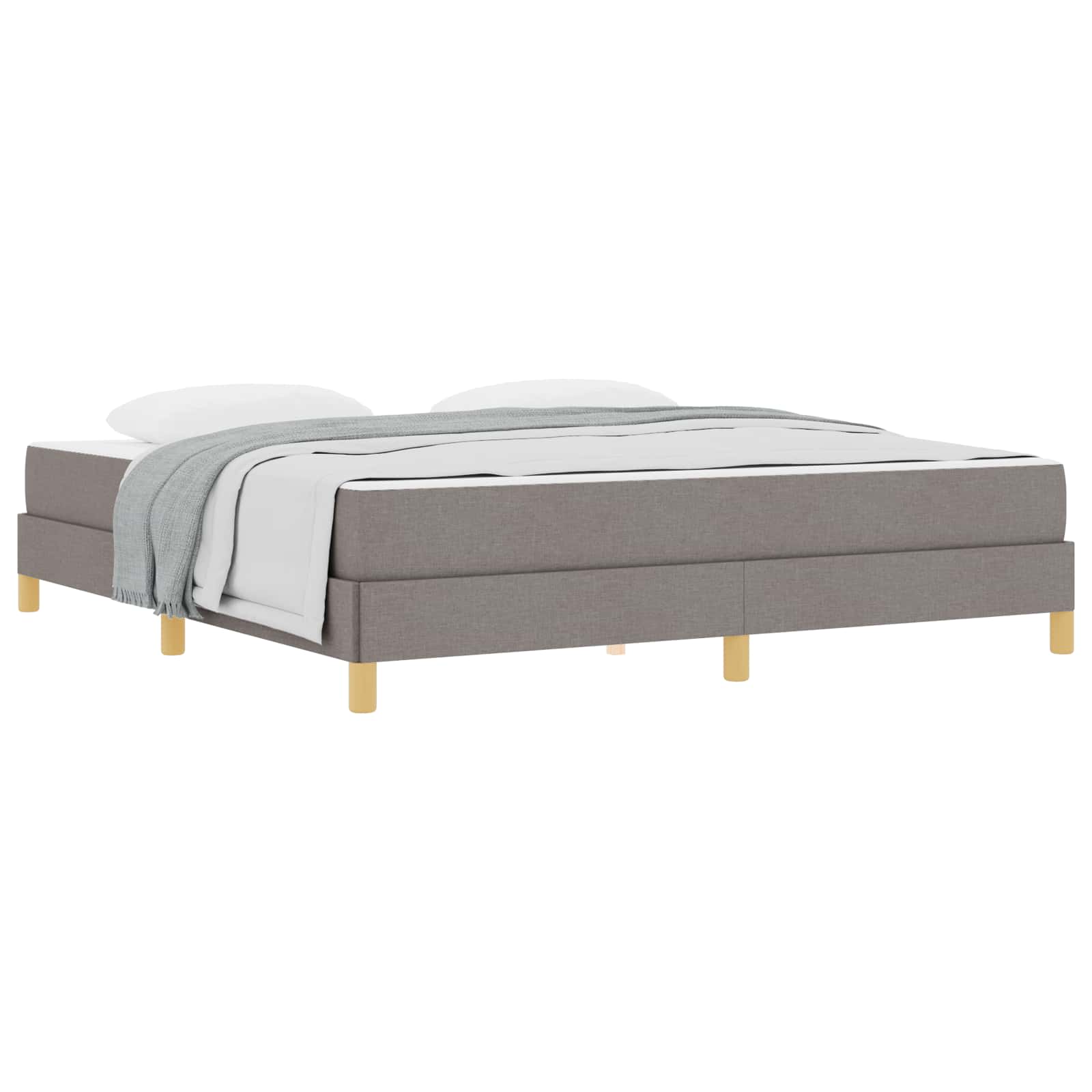 Bäddfjäder med madrass Taupe 180 x 200 cm tyg
