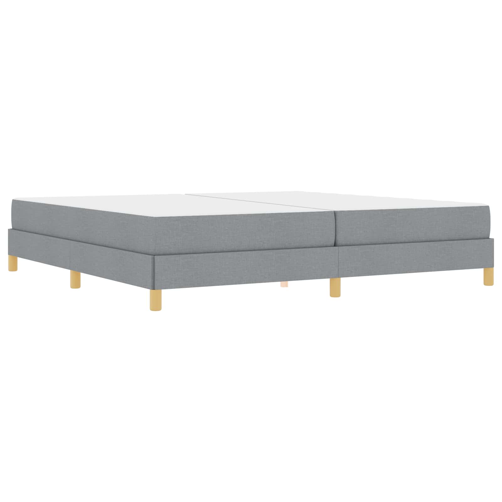 Bäddfjäder med madrass Ljusgrå 200 x 200 cm tyg