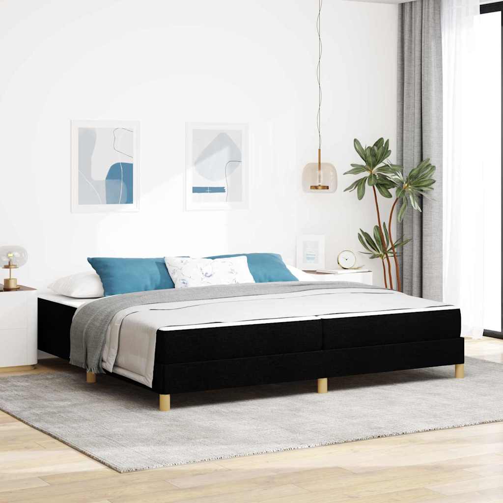 Bäddfjäder med madrass Svart 200 x 200 cm tyg