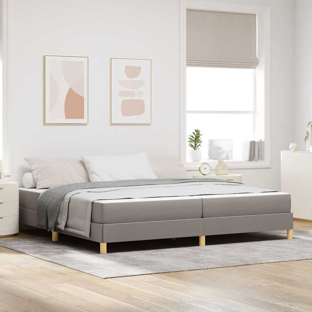 Bäddfjäder med madrass Taupe 200 x 200 cm tyg