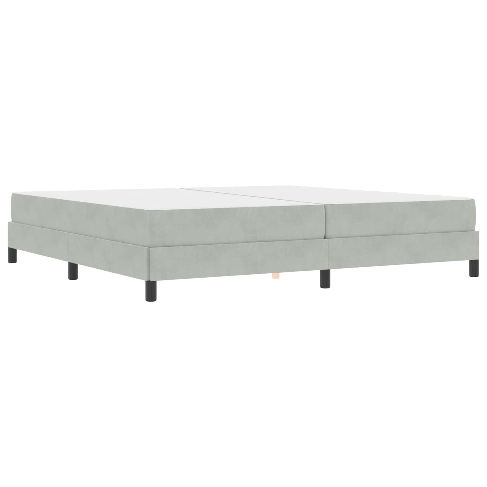 Bäddfjäder med madrass Ljusgrå 200 x 200 cm tyg