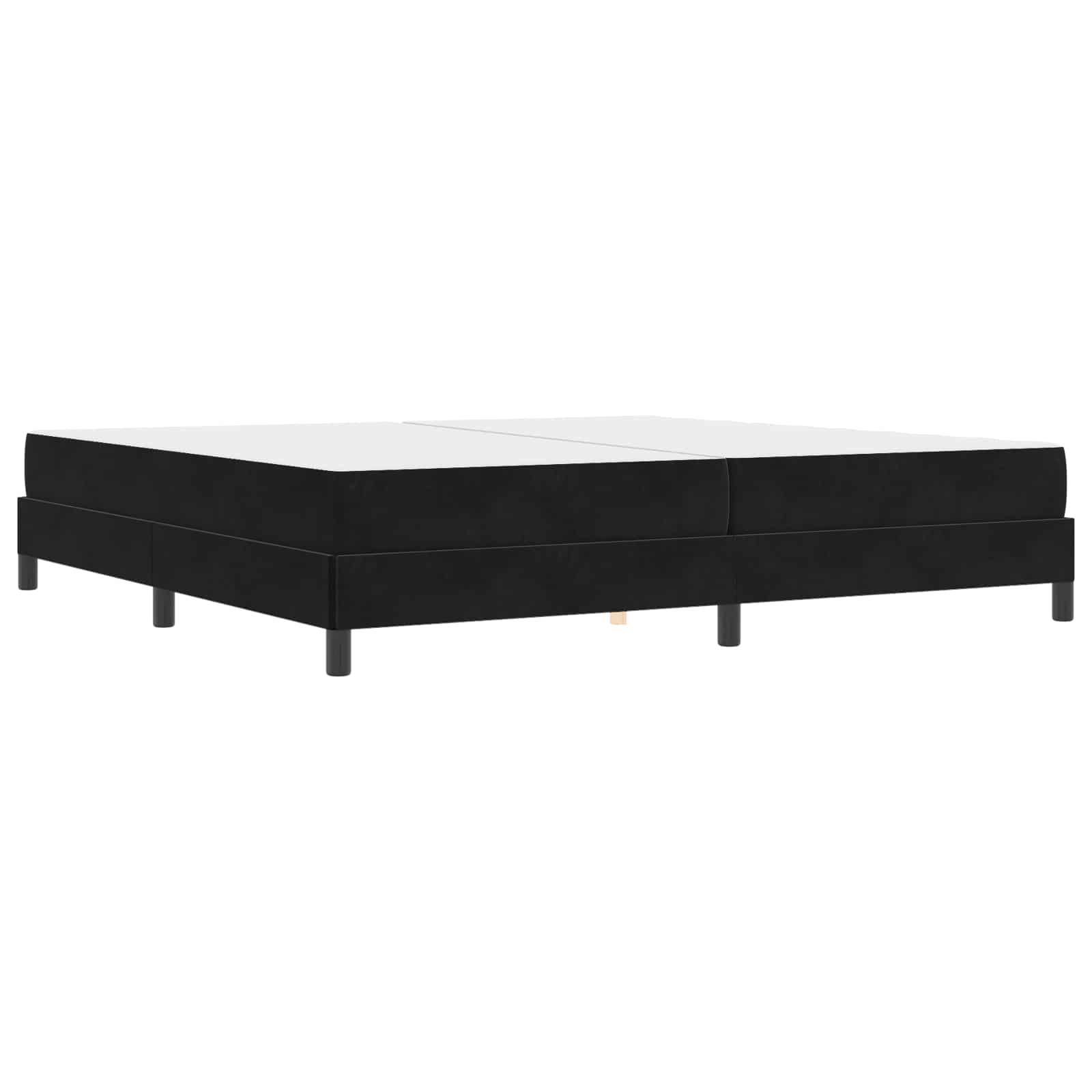 Bäddfjäder med madrass Svart 200 x 200 cm tyg