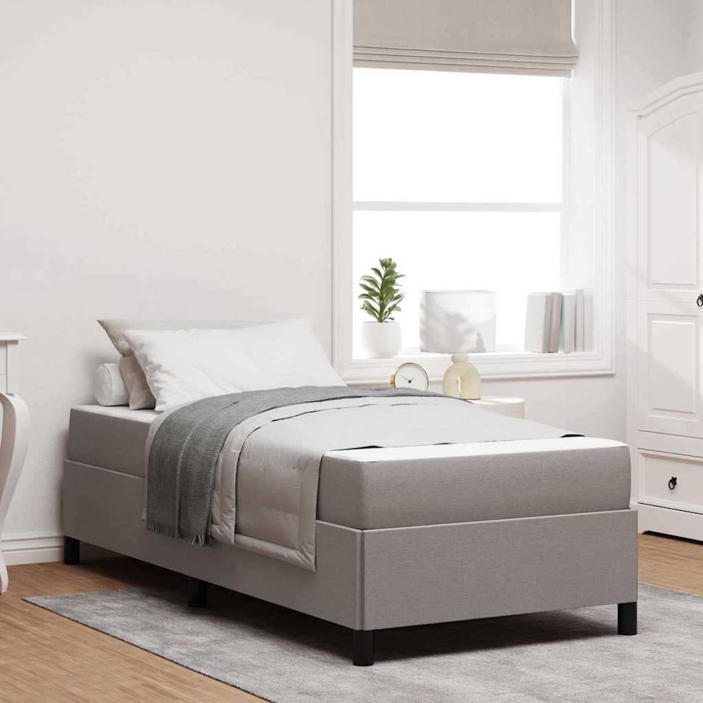 Bäddfjäder med madrass Taupe 90 x 190 cm tyg