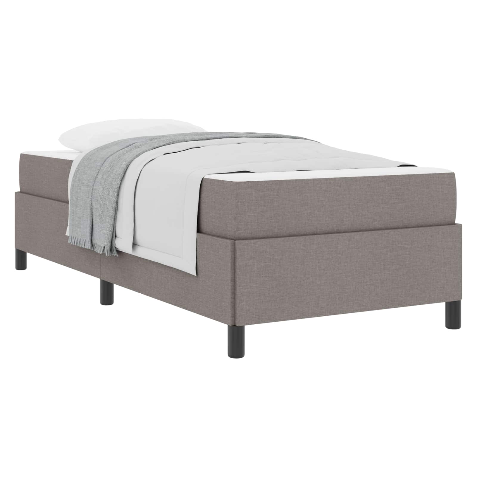 Bäddfjäder med madrass Taupe 90 x 190 cm tyg