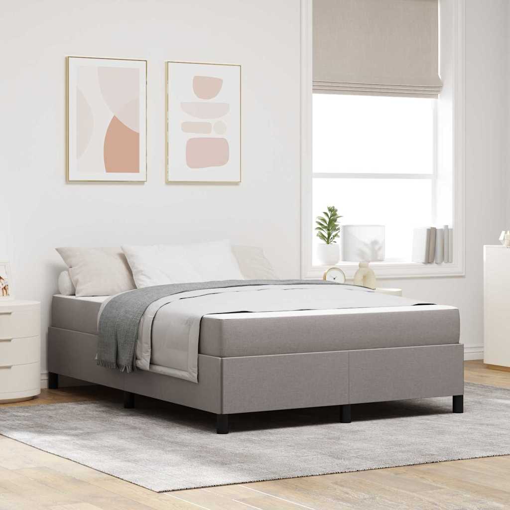 Bäddfjäder med madrass Taupe 140 x 190 cm tyg