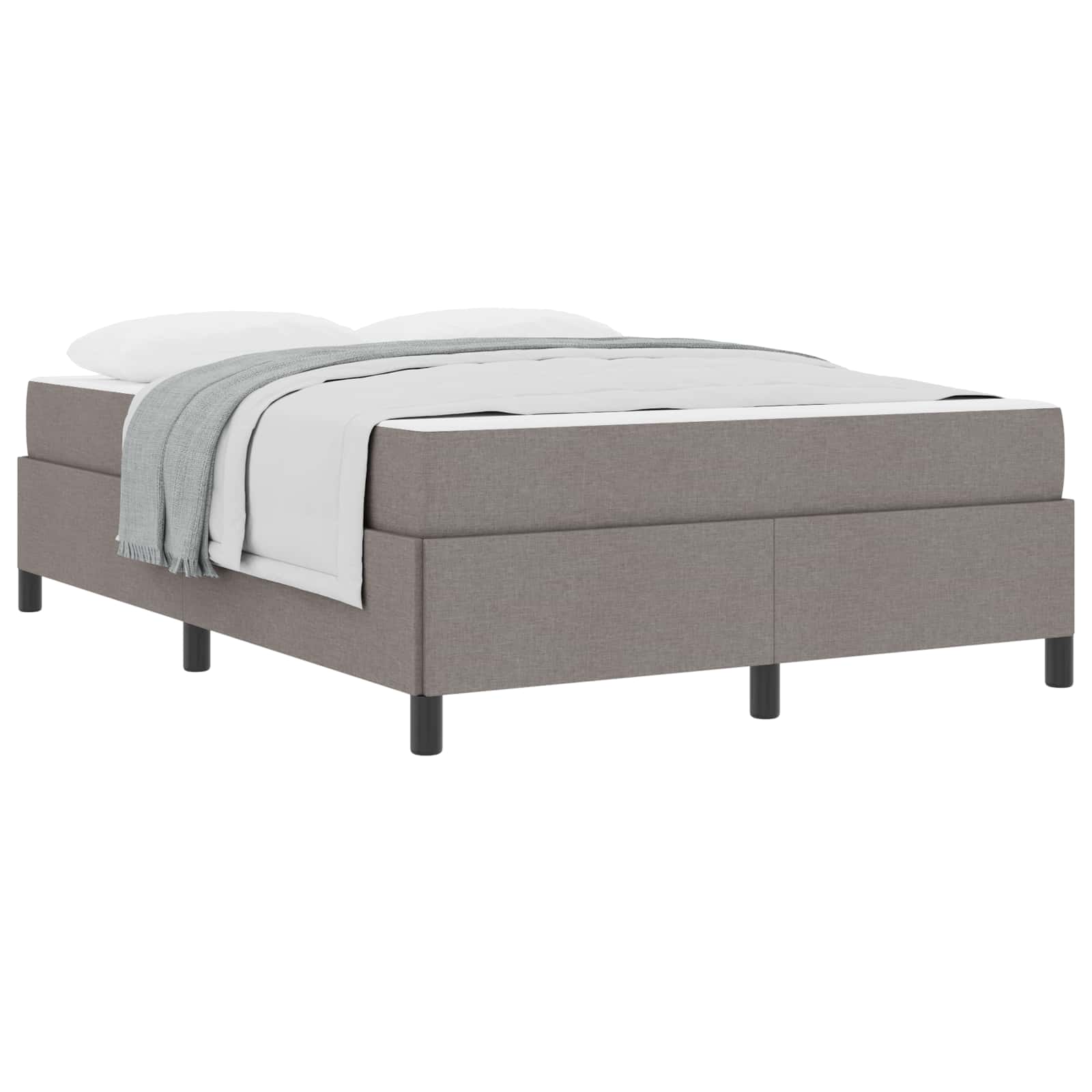 Bäddfjäder med madrass Taupe 140 x 190 cm tyg