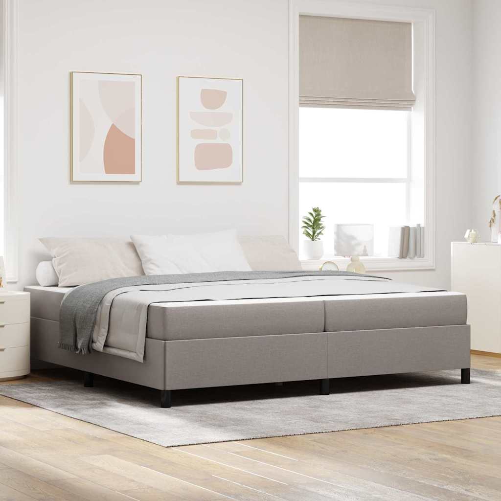 Bäddfjäder med madrass Taupe 200 x 200 cm tyg
