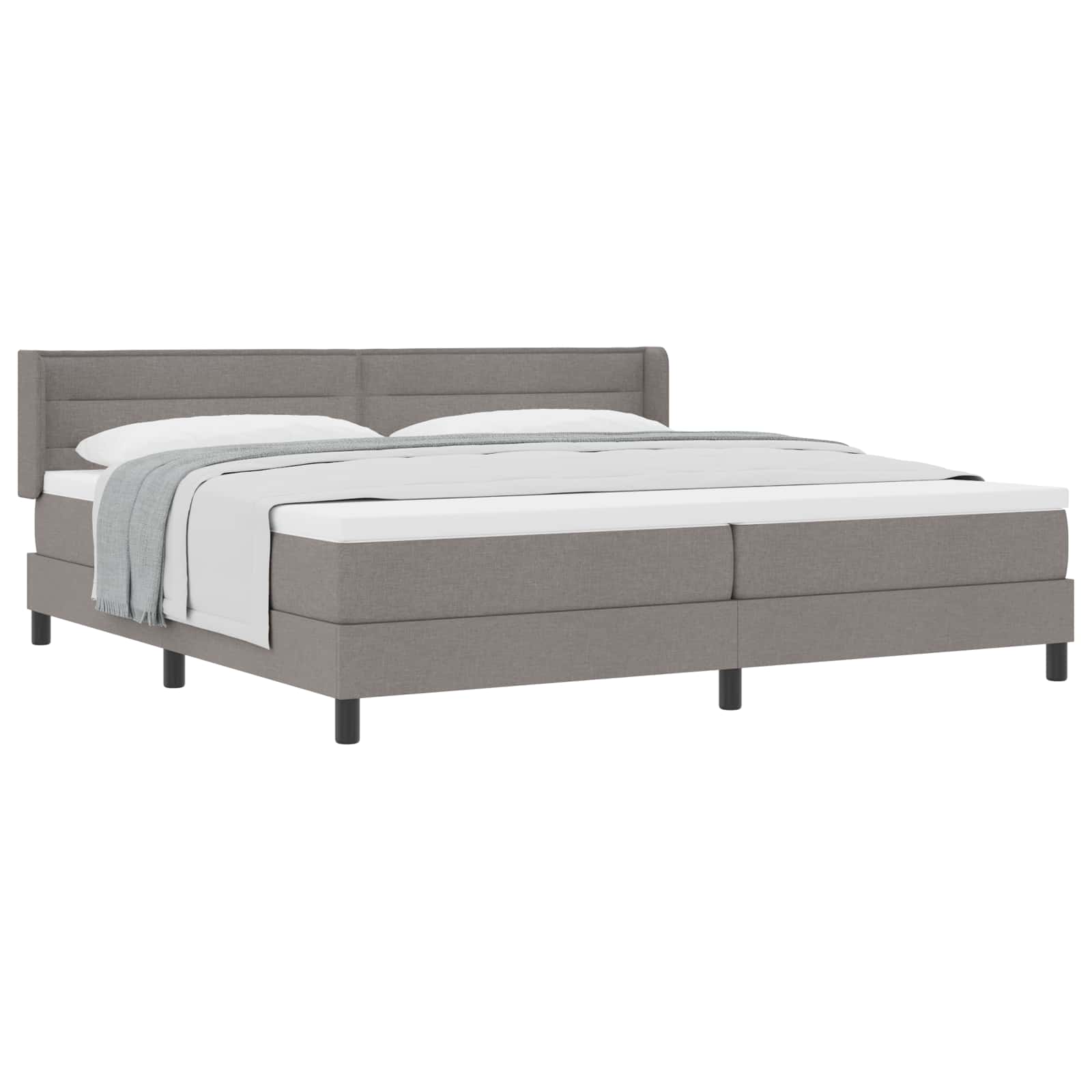 Bäddfjäder med huvudgavel Taupe 200 x 200 cm tyg