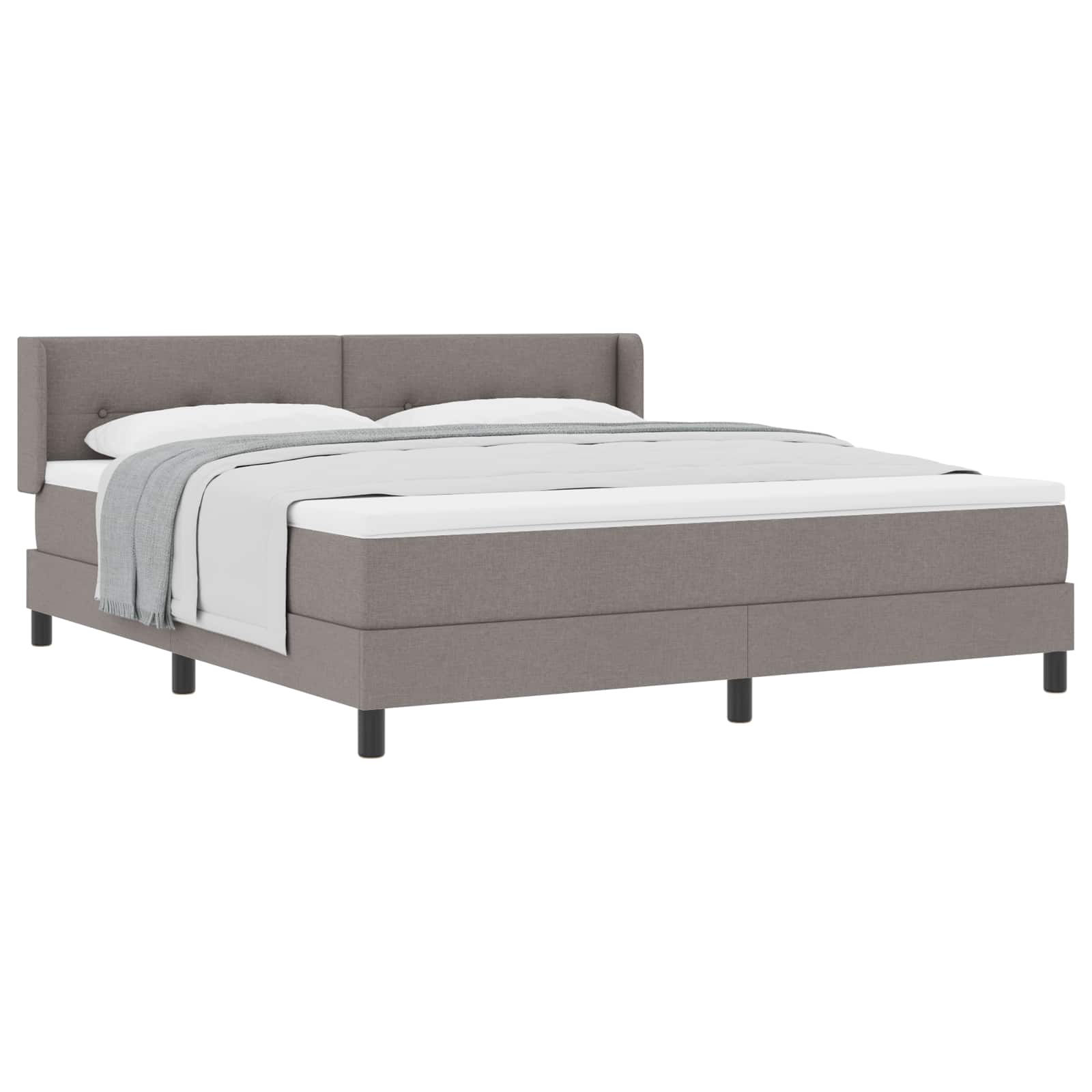 Bäddfjäder med huvudgavel Taupe 200 x 180 cm tyg