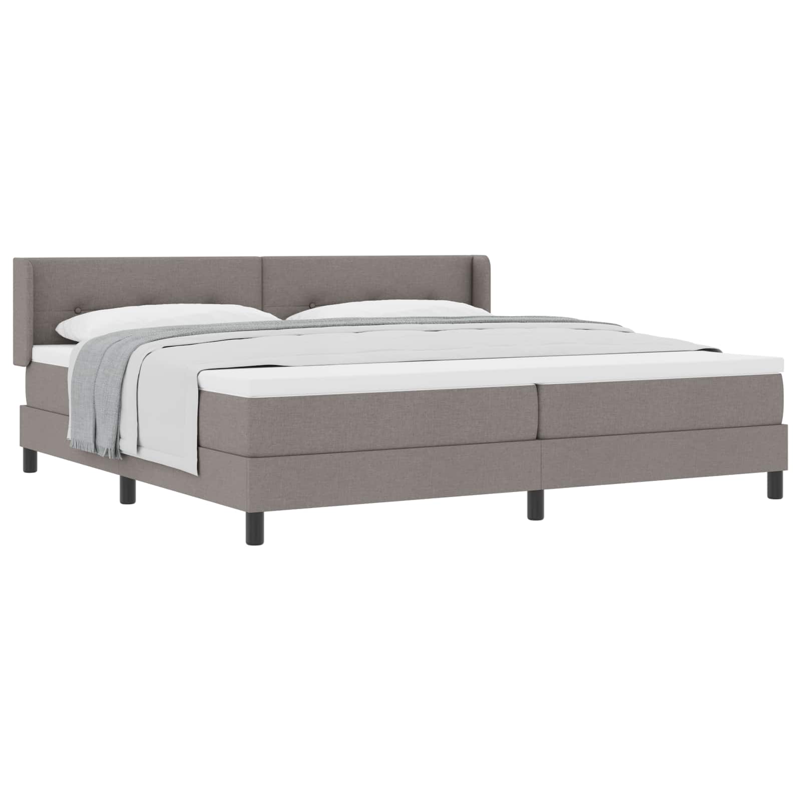 Bäddfjäder med huvudgavel Taupe 200 x 200 cm tyg