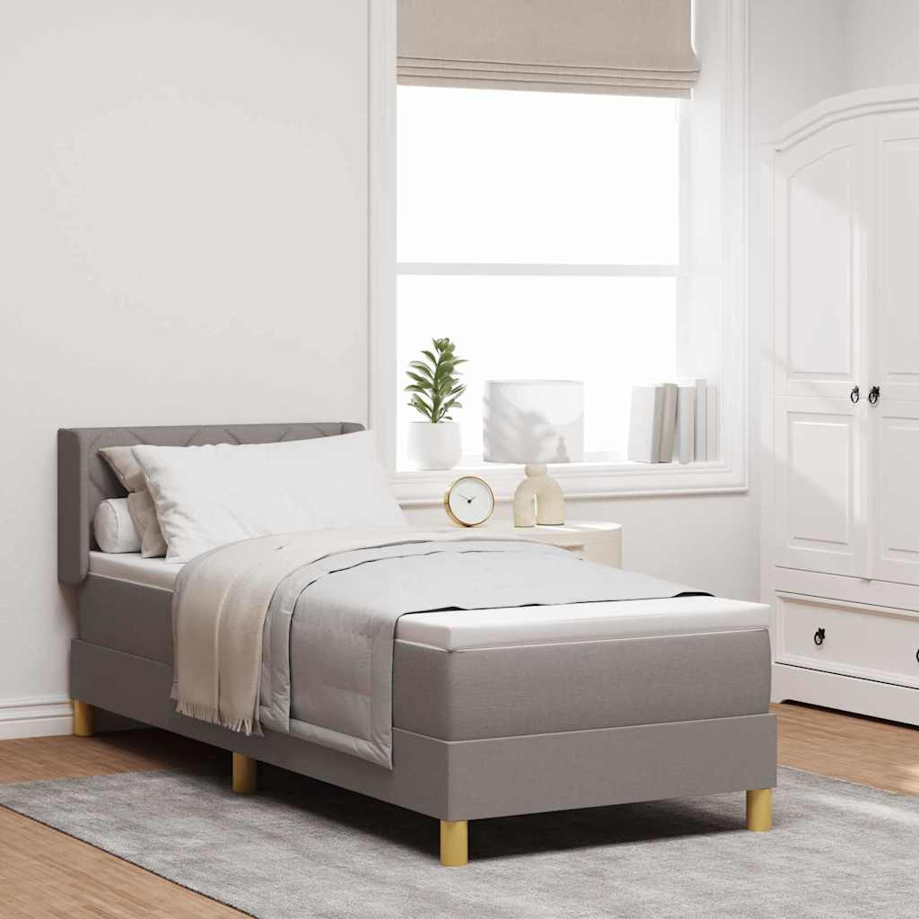 Bäddfjäder med kudde med huvudgavel Taupe 200 x 80 cm tyg