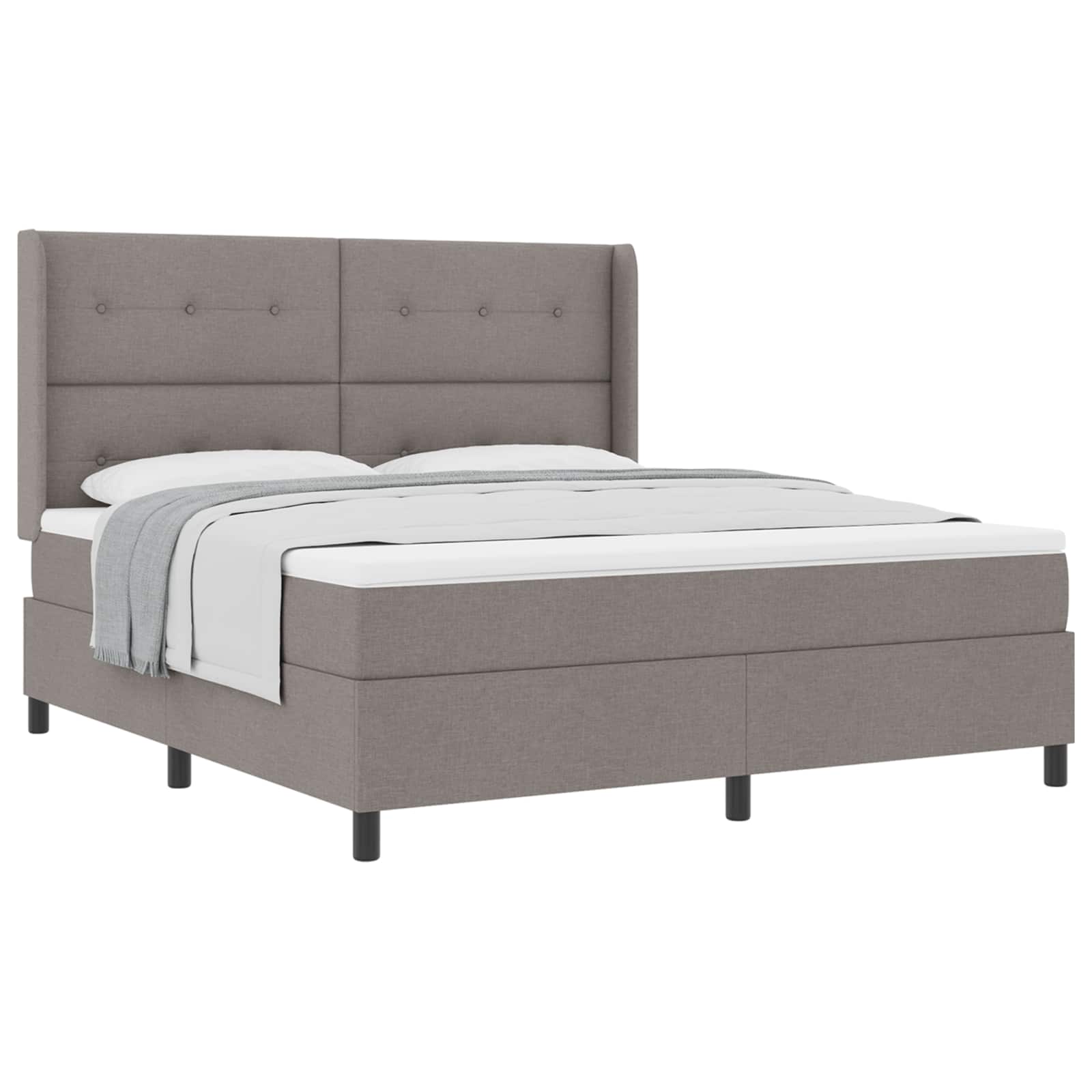 Bäddfjäder med kudde med huvudgavel Taupe 200 x 180 cm tyg