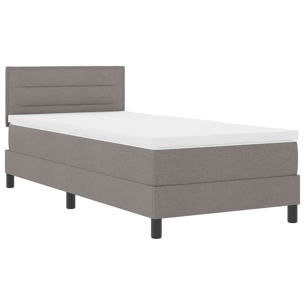 Bäddfjäder med madrass med led Taupe 90 x 200 cm tyg